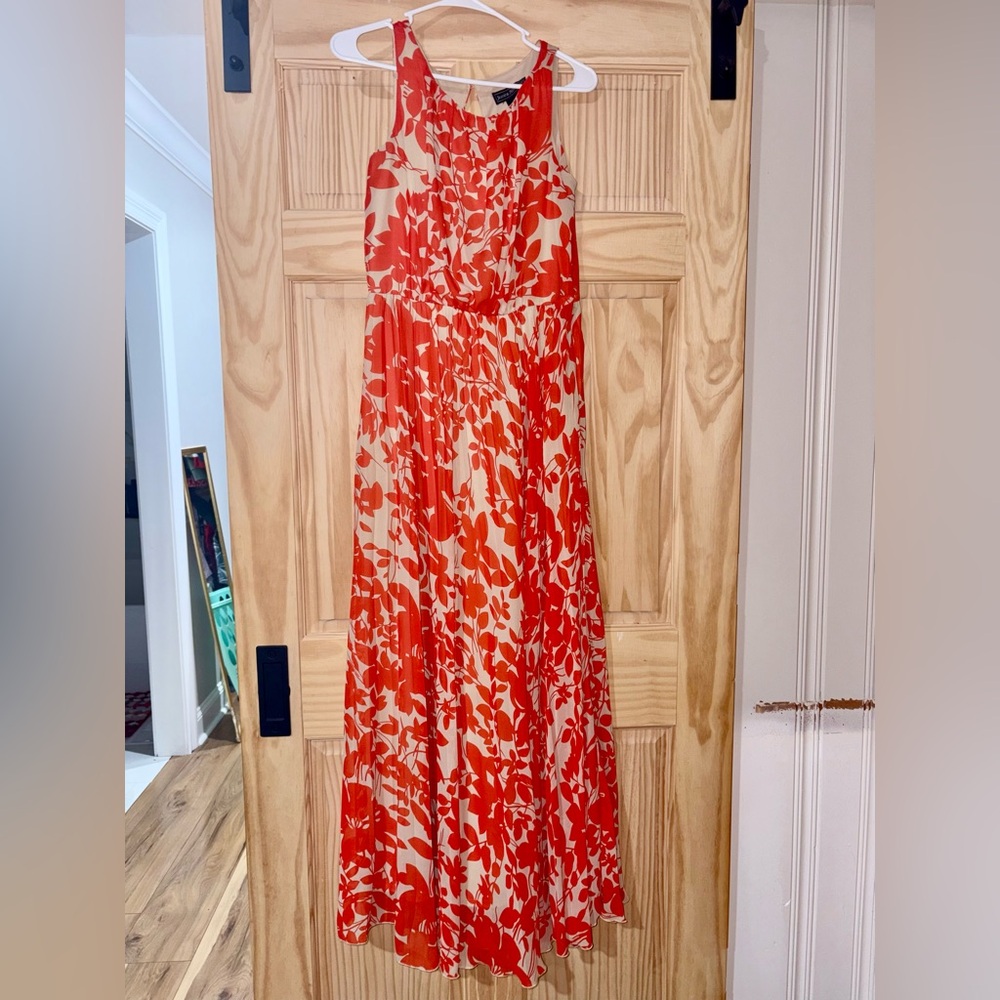 Jessica Howard Orange & Cream Floral Maxi Dress